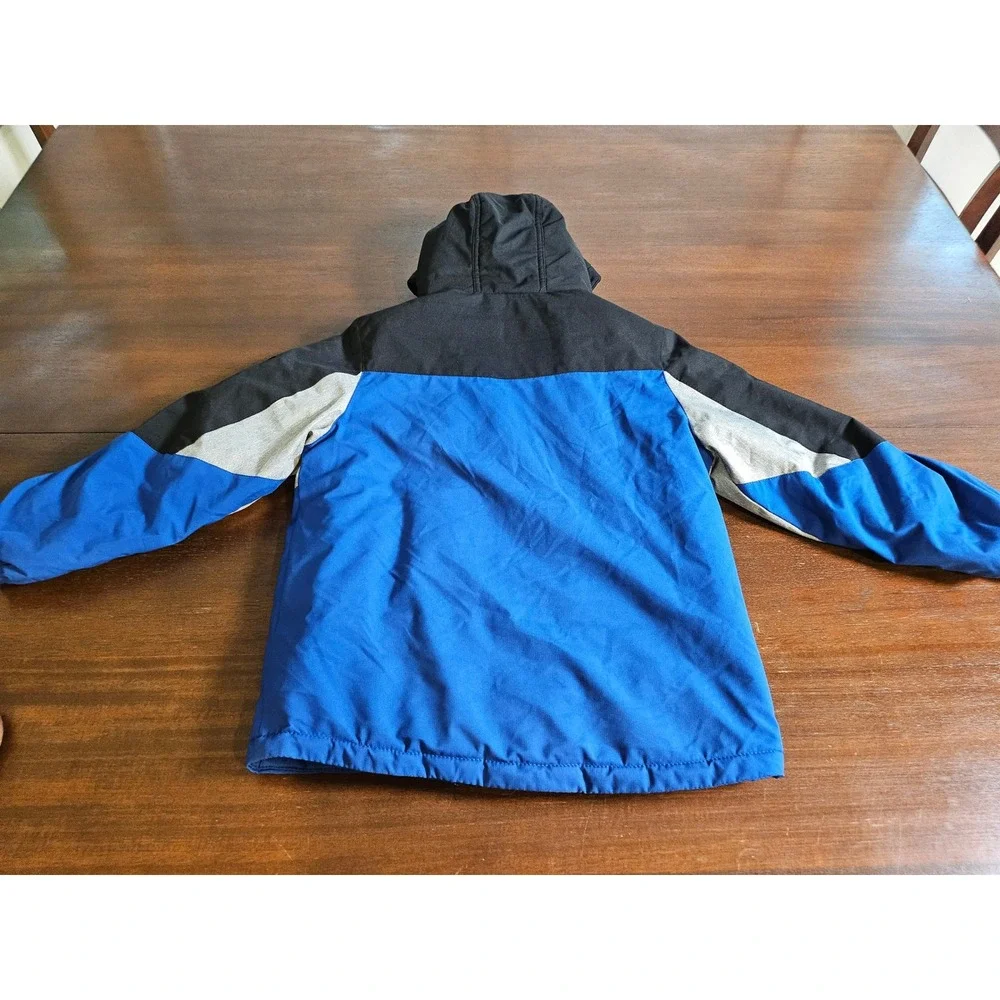 ZeroXposur Winter Jacket Boys Size M 8 Blue Black Grey Colorblock Hooded Coat